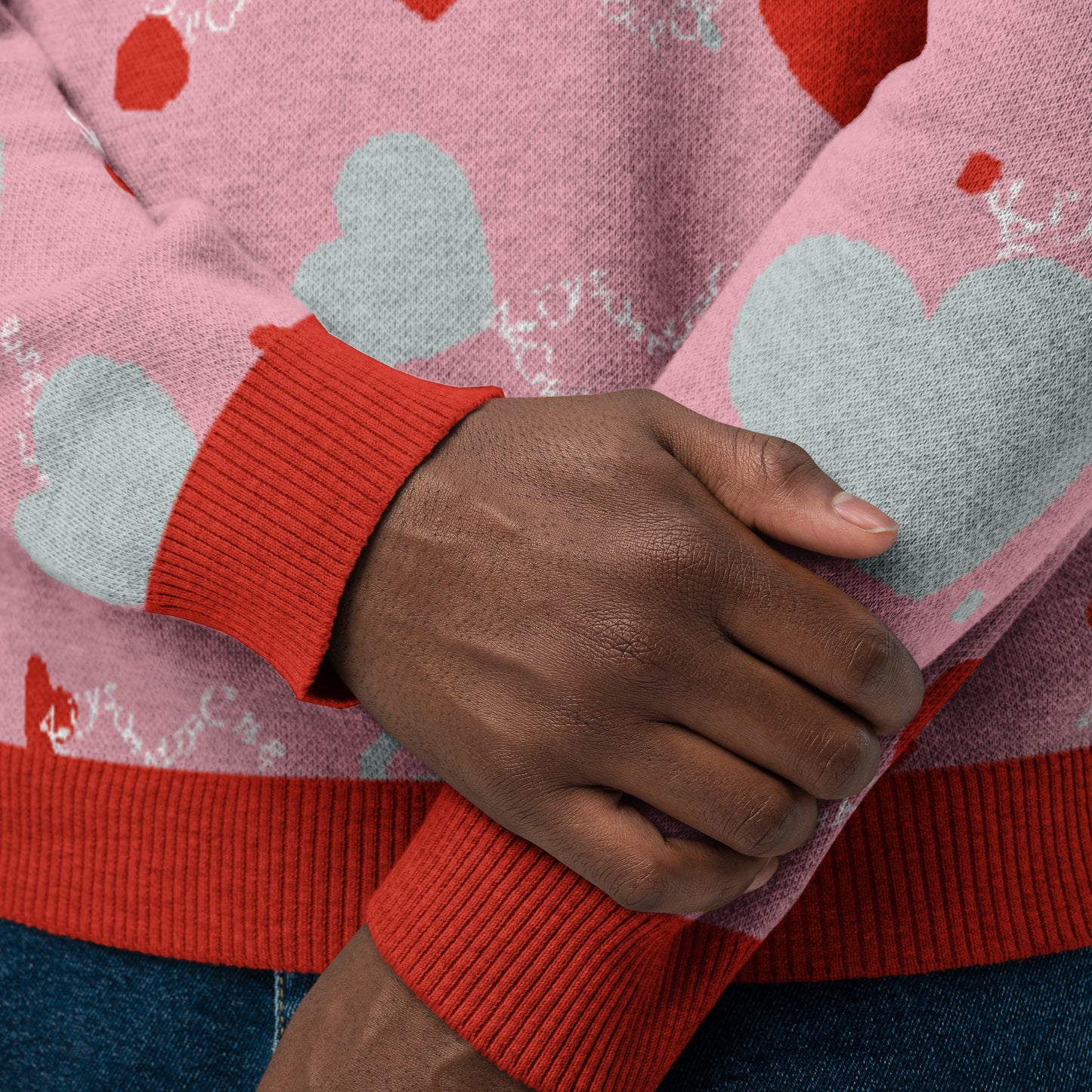 Knitted Hearts sweater (Unisex)