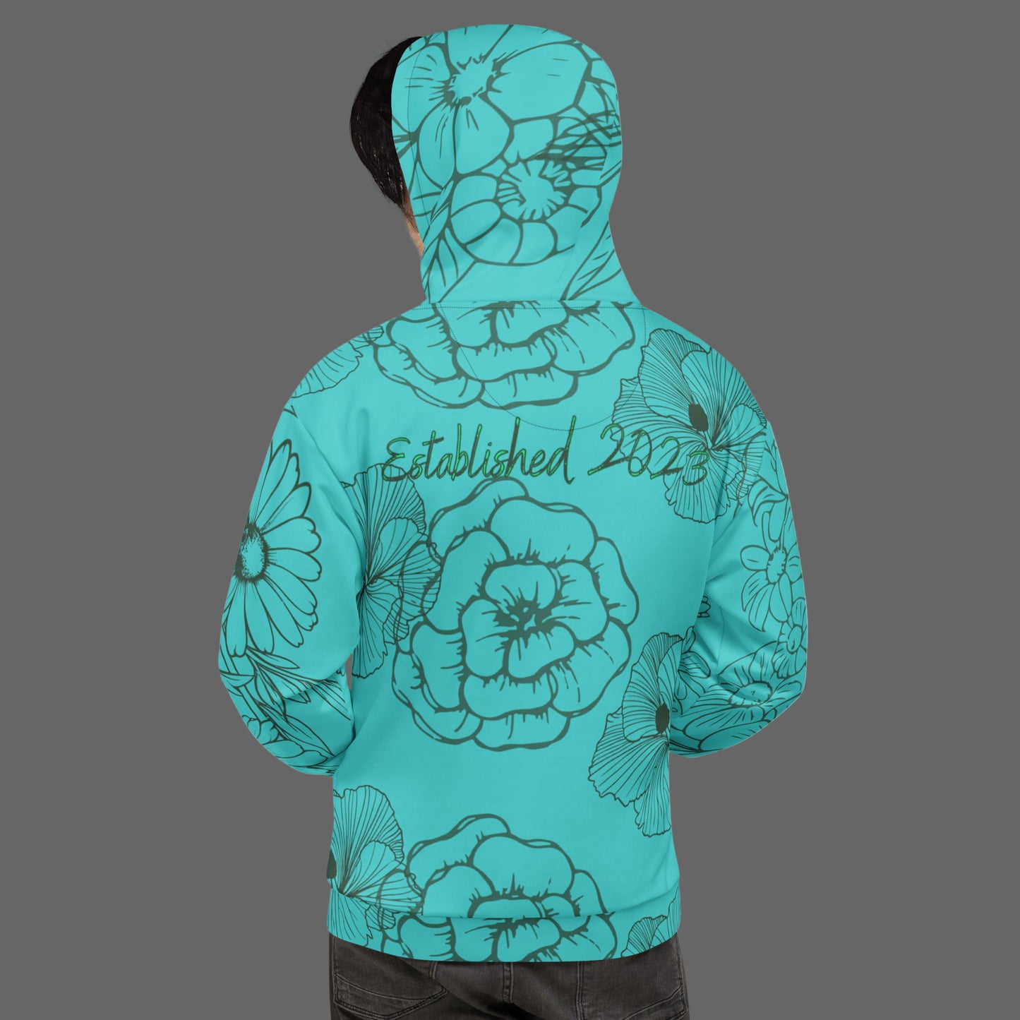 Turquoise Blossom Hoodie (Unisex)