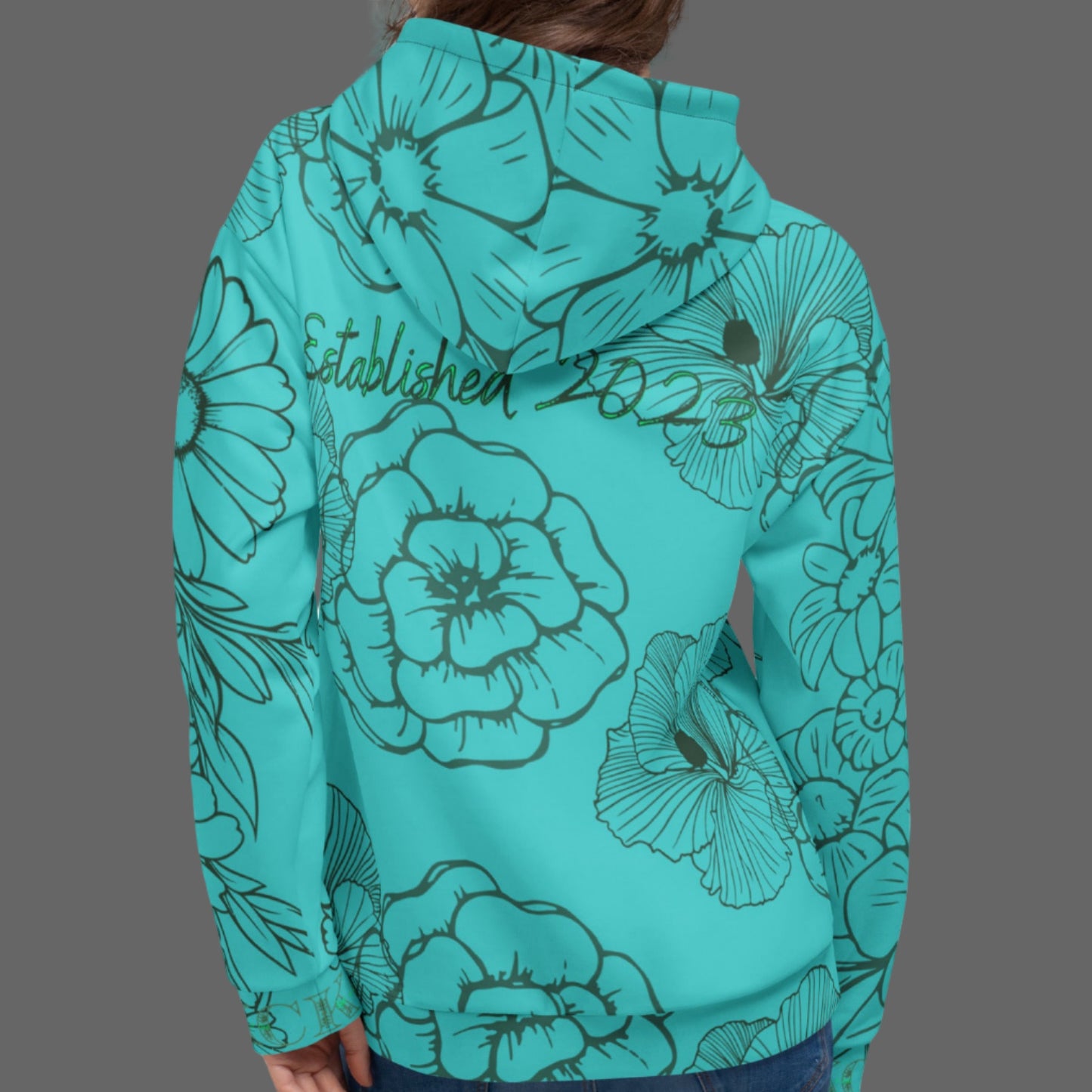 Turquoise Blossom Hoodie (Unisex)