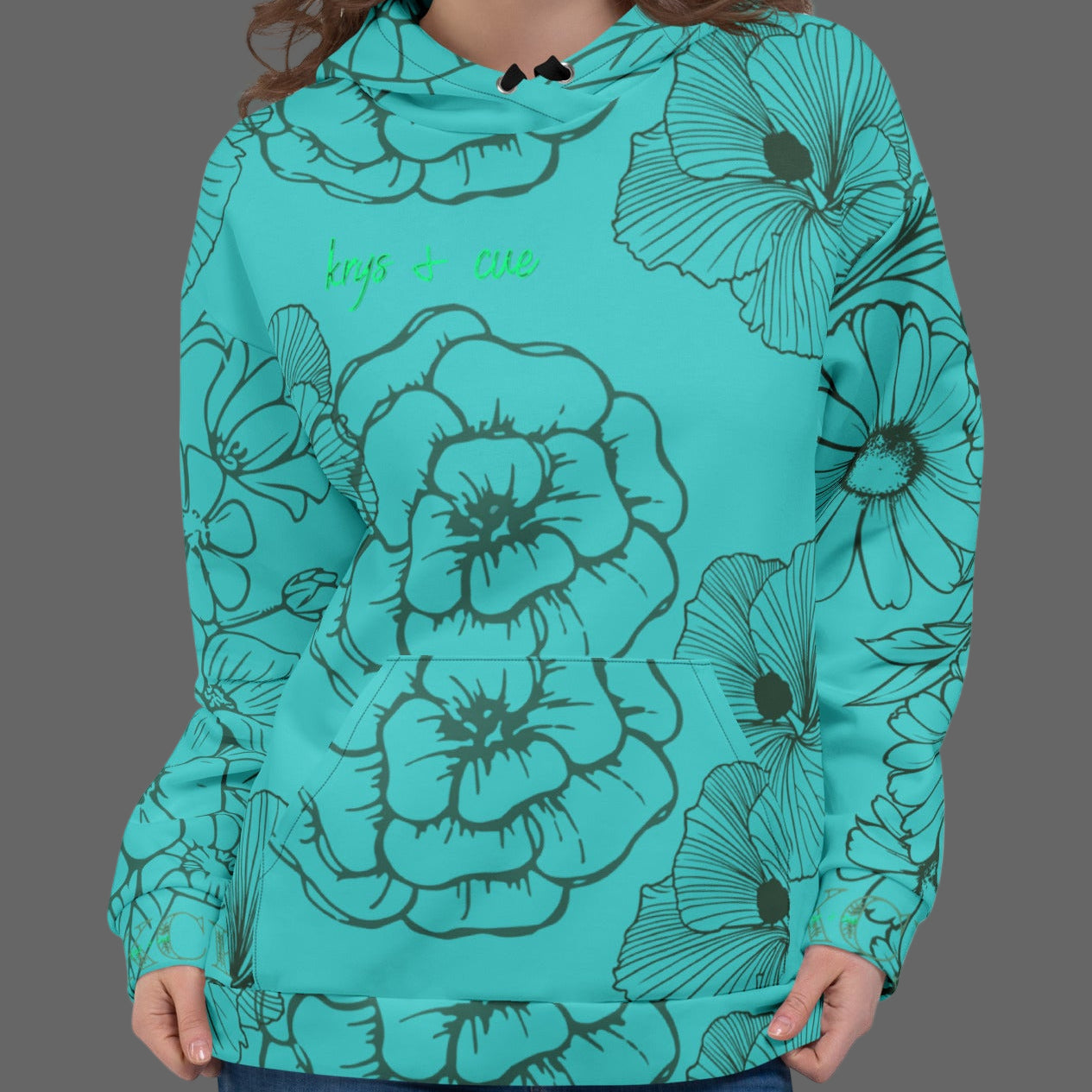 Turquoise Blossom Hoodie (Unisex)