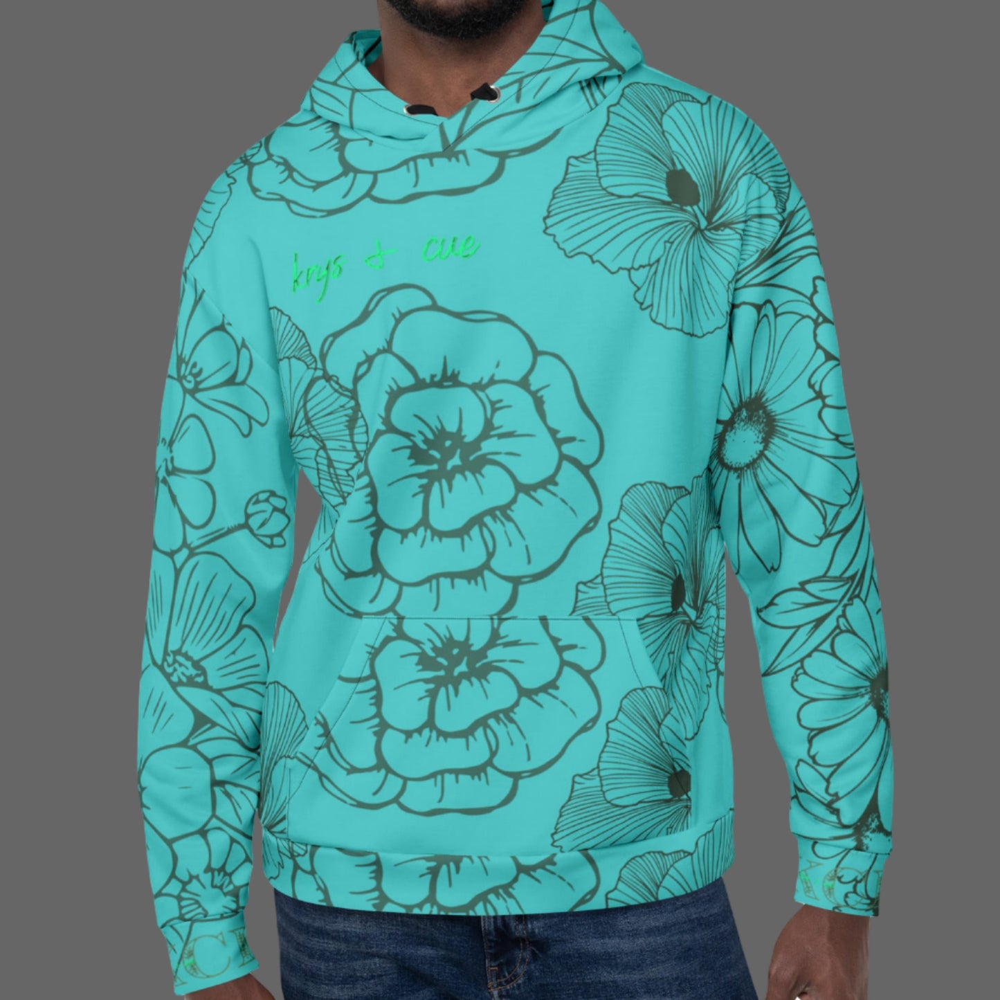 Turquoise Blossom Hoodie (Unisex)