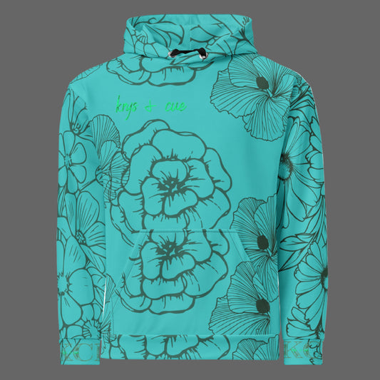 Turquoise Blossom Hoodie (Unisex)