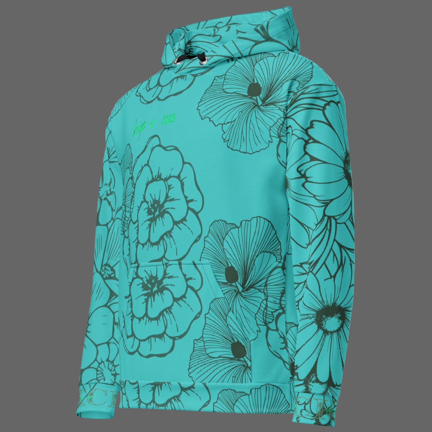 Turquoise Blossom Hoodie (Unisex)