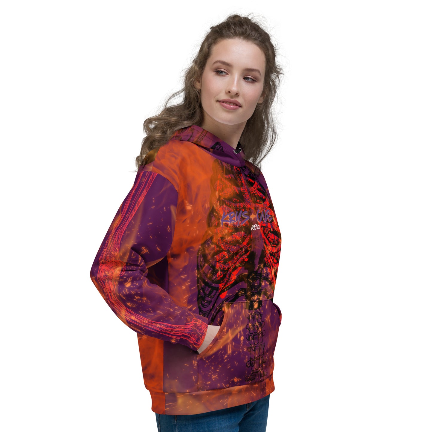 Burning Tyrian Pull over Hoodie (Unisex)