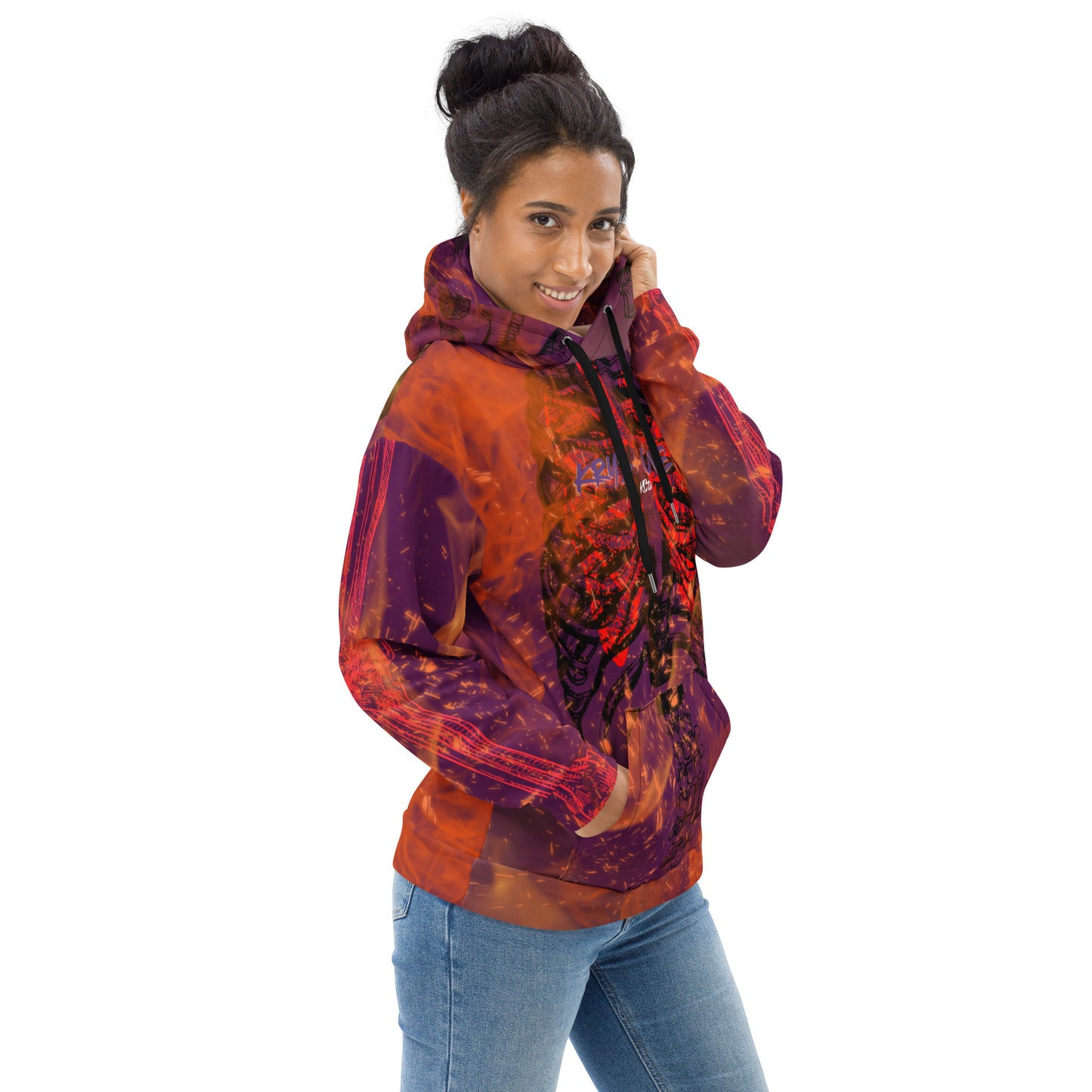 Burning Tyrian Pull over Hoodie (Unisex)