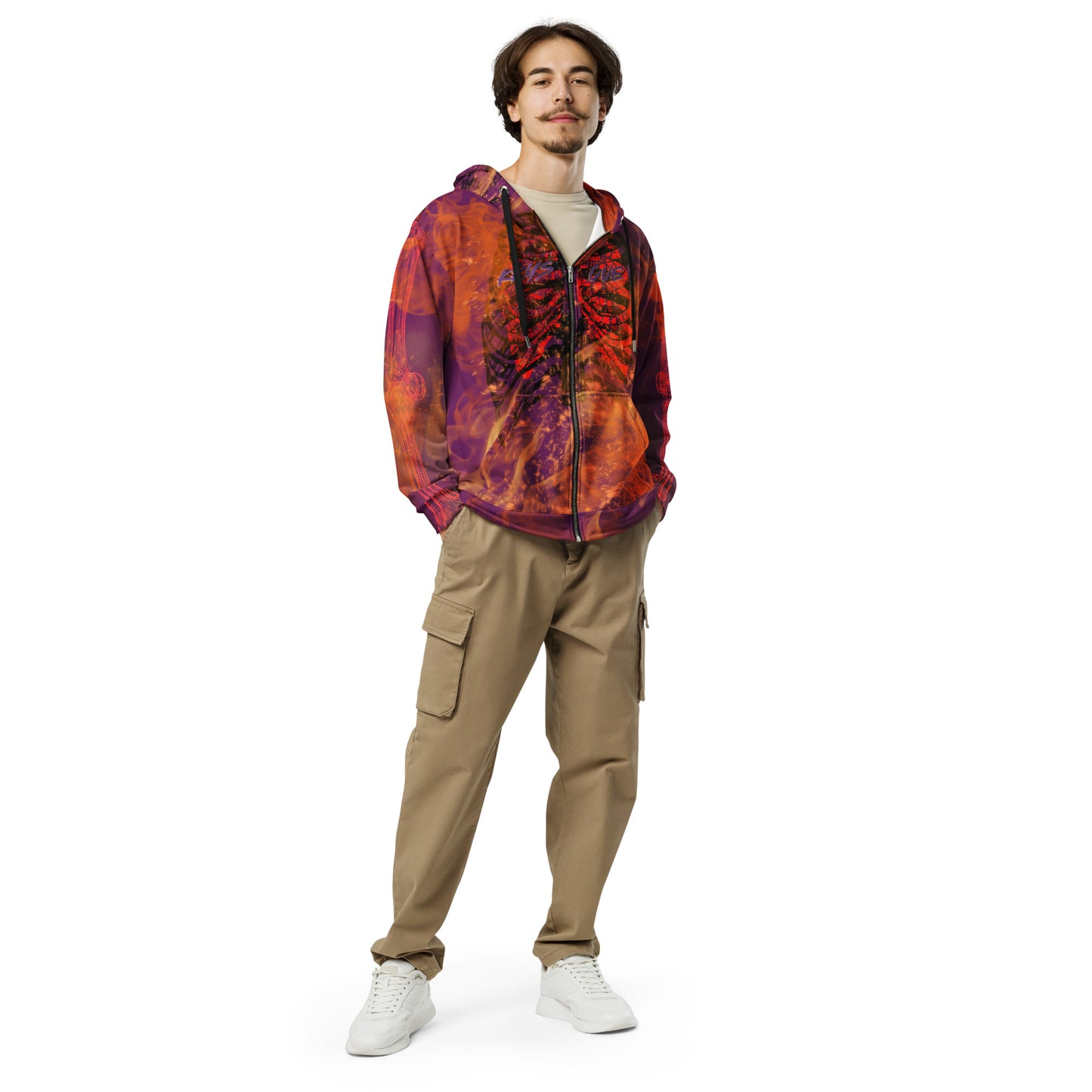 Burning Tyrian zip hoodie (Unisex)