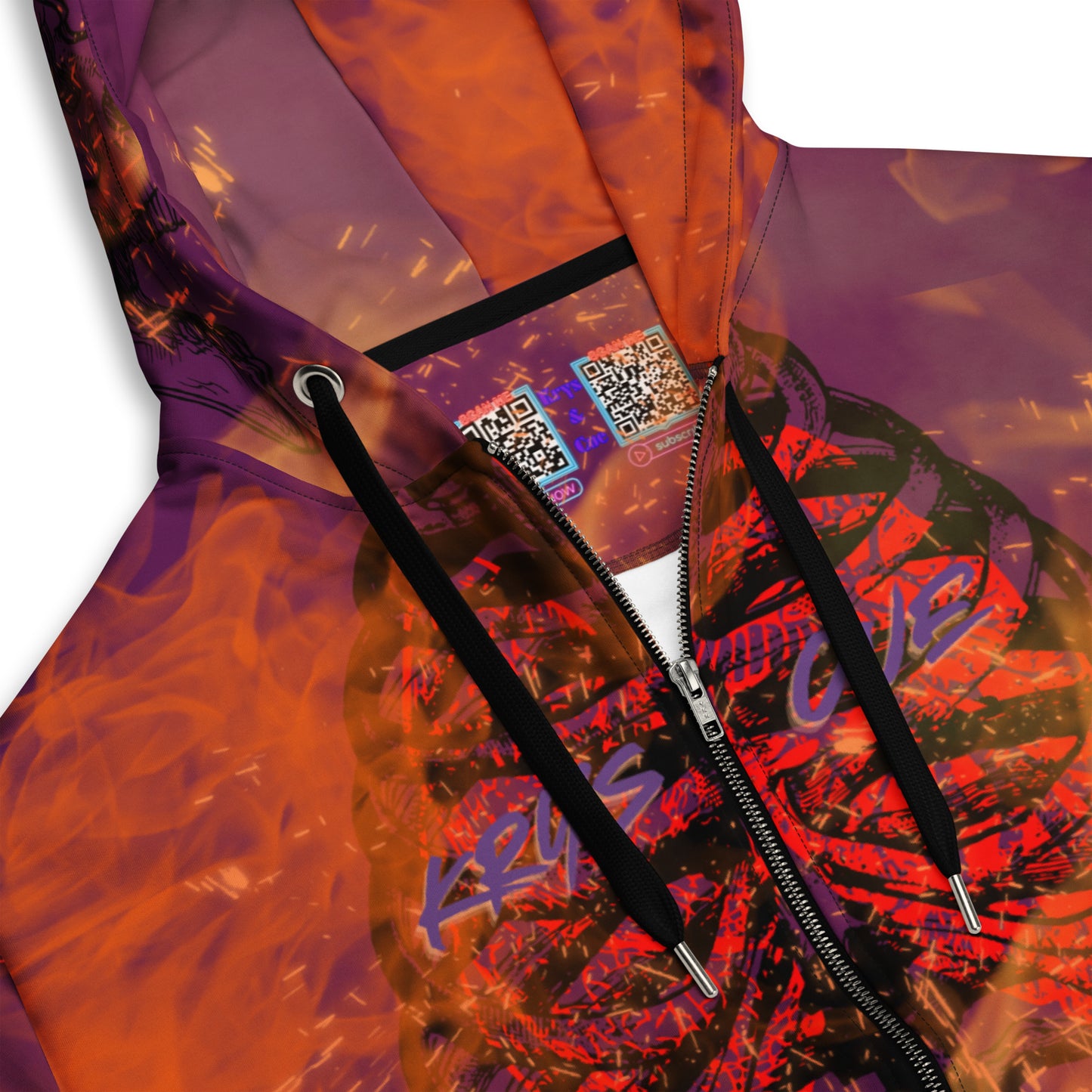 Burning Tyrian zip hoodie (Unisex)