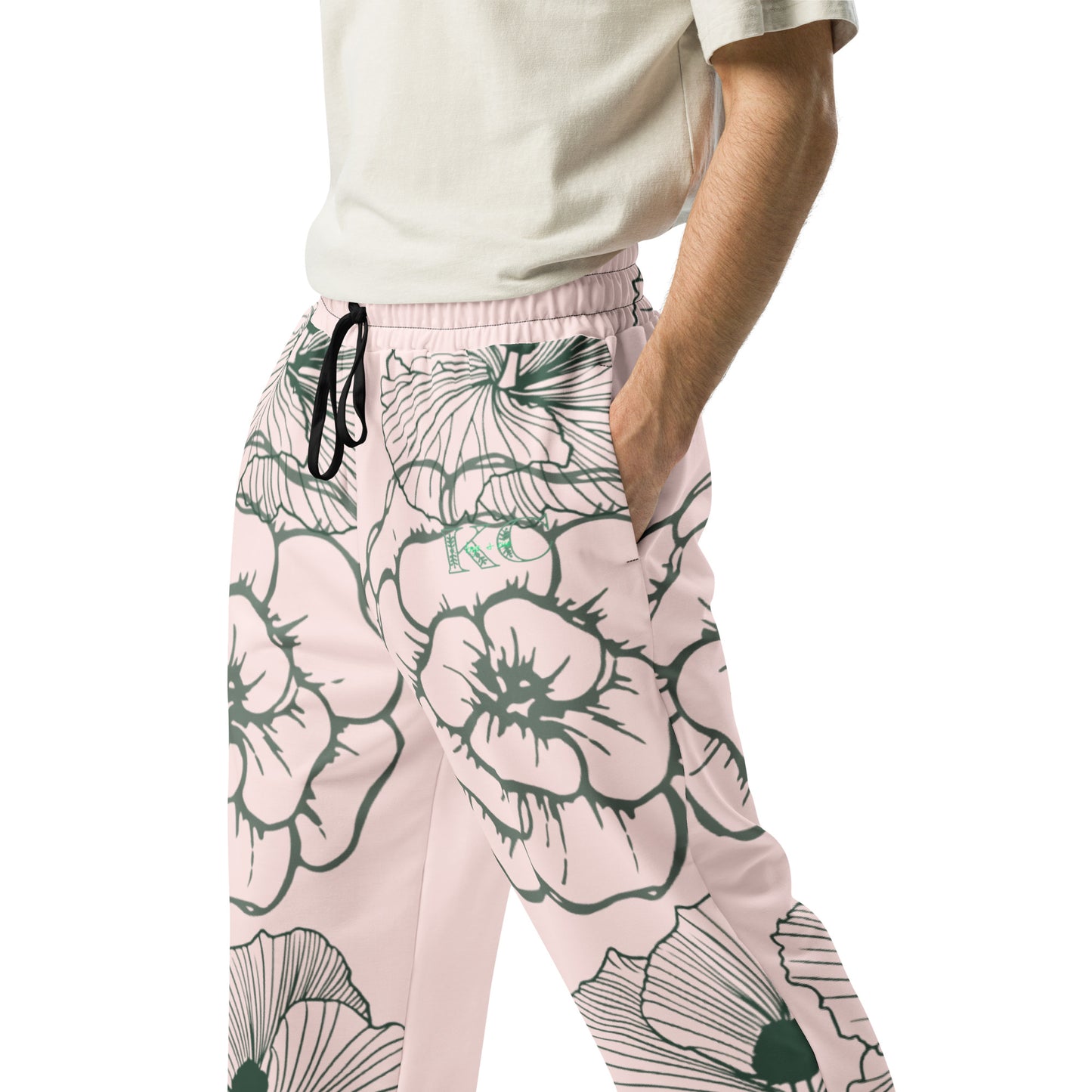 Misty Rose Blossom joggers (Unisex wide-leg)