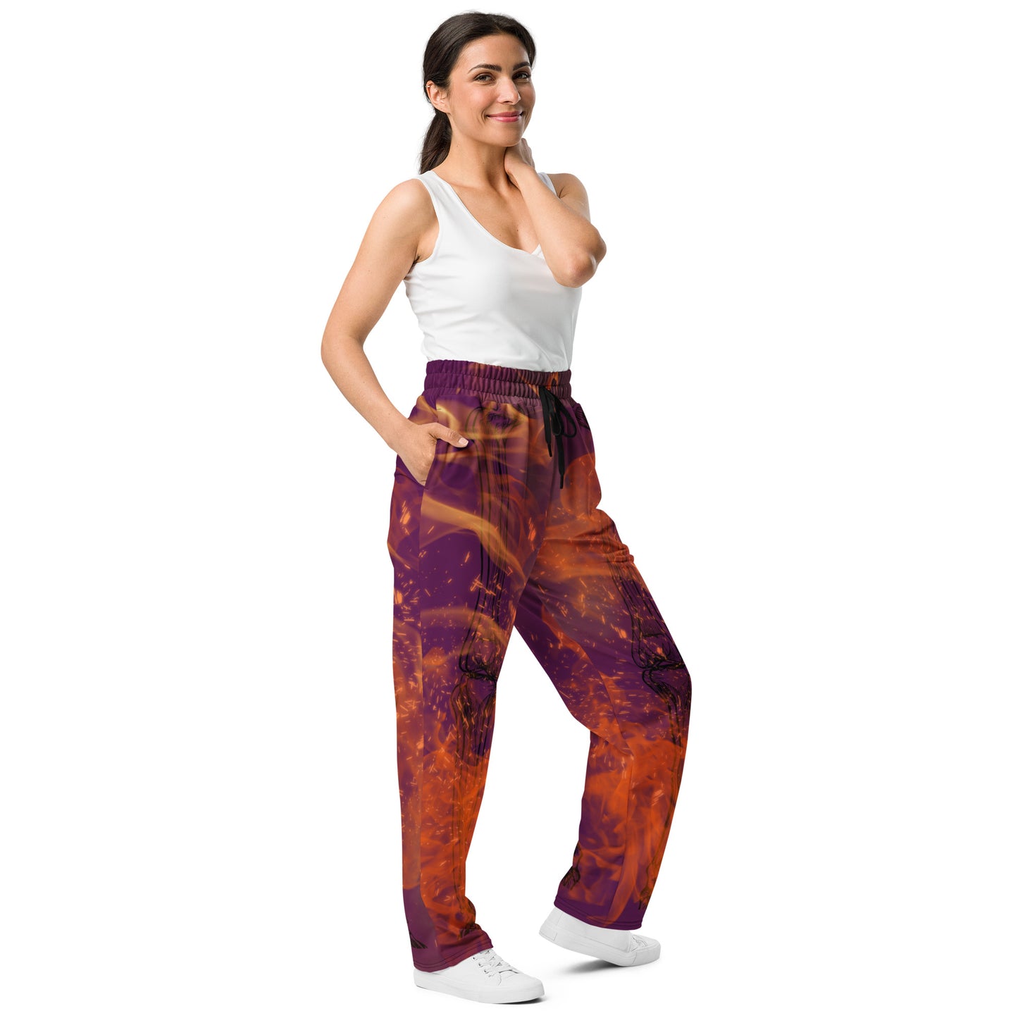 Burning Tyrian joggers (Unisex wide-leg)